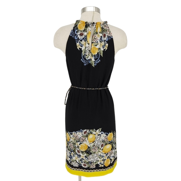 White House Black Market Reversible Sheath Dress Lemon Sleeveless Halter Small - Picture 9 of 13